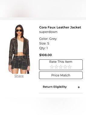 REVOLVE superdown Cora Faux Leather Jacket - Grey / Brown